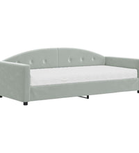 Tagesbett mit Matratze Hellgrau 90x190 cm Samt
