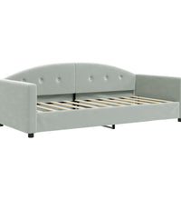Tagesbett mit Matratze Hellgrau 90x190 cm Samt