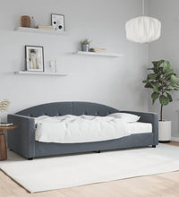 Tagesbett mit Matratze Dunkelgrau 90x190 cm Samt