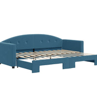 Tagesbett Ausziehbar Blau 80x200 cm Samt