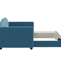 Tagesbett Ausziehbar Blau 80x200 cm Samt
