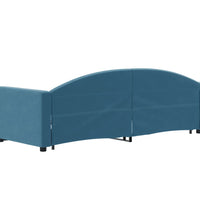 Tagesbett Ausziehbar Blau 80x200 cm Samt