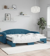 Tagesbett Ausziehbar Blau 80x200 cm Samt