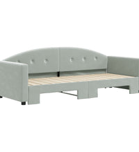 Tagesbett Ausziehbar Hellgrau 80x200 cm Samt