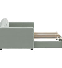 Tagesbett Ausziehbar Hellgrau 80x200 cm Samt