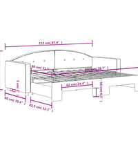 Tagesbett Ausziehbar Hellgrau 80x200 cm Samt