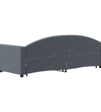 Tagesbett Ausziehbar Dunkelgrau 80x200 cm Samt