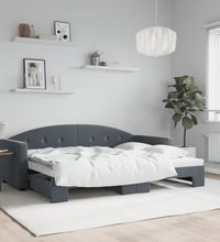 Tagesbett Ausziehbar Dunkelgrau 80x200 cm Samt