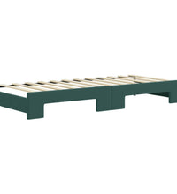 Tagesbett Ausziehbar Dunkelgrün 80x200 cm Samt