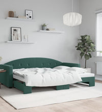 Tagesbett Ausziehbar Dunkelgrün 80x200 cm Samt
