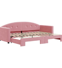 Tagesbett Ausziehbar Rosa 80x200 cm Samt