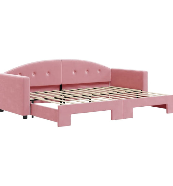 Tagesbett Ausziehbar Rosa 80x200 cm Samt