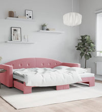 Tagesbett Ausziehbar Rosa 80x200 cm Samt