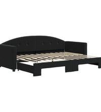 Tagesbett Ausziehbar Schwarz 80x200 cm Samt