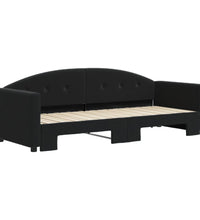Tagesbett Ausziehbar Schwarz 80x200 cm Samt