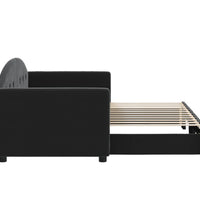 Tagesbett Ausziehbar Schwarz 80x200 cm Samt
