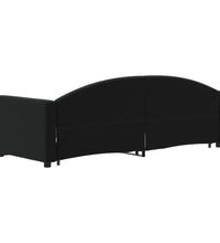 Tagesbett Ausziehbar Schwarz 80x200 cm Samt