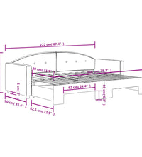 Tagesbett Ausziehbar Schwarz 80x200 cm Samt