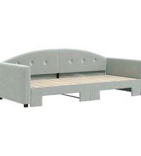 Tagesbett Ausziehbar Hellgrau 90x200 cm Samt