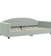 Tagesbett Ausziehbar Hellgrau 90x200 cm Samt