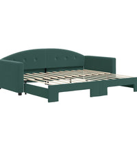 Tagesbett Ausziehbar Dunkelgrün 90x200 cm Samt