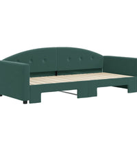 Tagesbett Ausziehbar Dunkelgrün 90x200 cm Samt