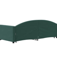 Tagesbett Ausziehbar Dunkelgrün 90x200 cm Samt