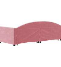 Tagesbett Ausziehbar Rosa 90x200 cm Samt