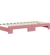 Tagesbett Ausziehbar Rosa 90x200 cm Samt