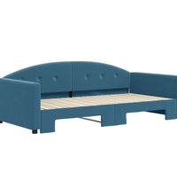 Tagesbett Ausziehbar Blau 100x200 cm Samt