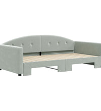 Tagesbett Ausziehbar Hellgrau 100x200 cm Samt