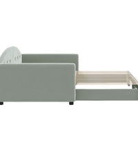 Tagesbett Ausziehbar Hellgrau 100x200 cm Samt