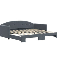 Tagesbett Ausziehbar Dunkelgrau 100x200 cm Samt