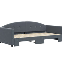 Tagesbett Ausziehbar Dunkelgrau 100x200 cm Samt