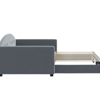 Tagesbett Ausziehbar Dunkelgrau 100x200 cm Samt