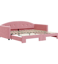 Tagesbett Ausziehbar Rosa 100x200 cm Samt