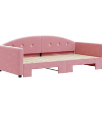 Tagesbett Ausziehbar Rosa 100x200 cm Samt