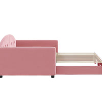 Tagesbett Ausziehbar Rosa 100x200 cm Samt