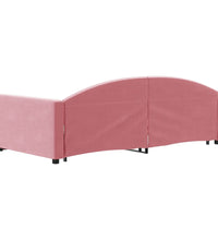 Tagesbett Ausziehbar Rosa 100x200 cm Samt