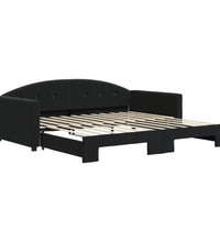 Tagesbett Ausziehbar Schwarz 100x200 cm Samt