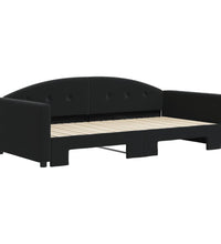 Tagesbett Ausziehbar Schwarz 100x200 cm Samt