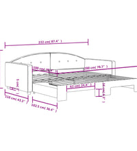 Tagesbett Ausziehbar Schwarz 100x200 cm Samt