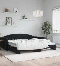 Tagesbett Ausziehbar Schwarz 100x200 cm Samt