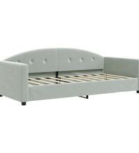 Tagesbett Ausziehbar Hellgrau 90x190 cm Samt