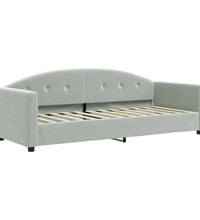 Tagesbett Ausziehbar mit Matratzen Hellgrau 80x200 cm Samt