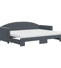 Tagesbett Ausziehbar mit Matratzen Dunkelgrau 80x200 cm Samt