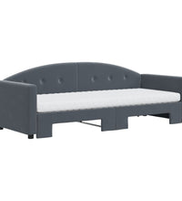 Tagesbett Ausziehbar mit Matratzen Dunkelgrau 80x200 cm Samt