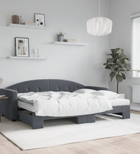 Tagesbett Ausziehbar mit Matratzen Dunkelgrau 80x200 cm Samt