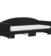 Tagesbett Ausziehbar mit Matratzen Schwarz 80x200 cm Samt