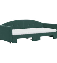 Tagesbett Ausziehbar mit Matratzen Dunkelgrün 90x200 cm Samt